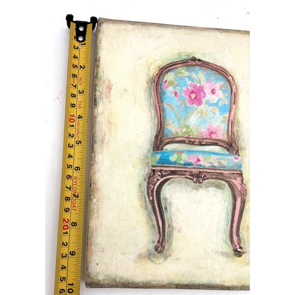 Cottage Shabby Chic Dainty Wall Art Print Floral Chair Gallery Wrapped 10" x 8" - Picture 8 of 9